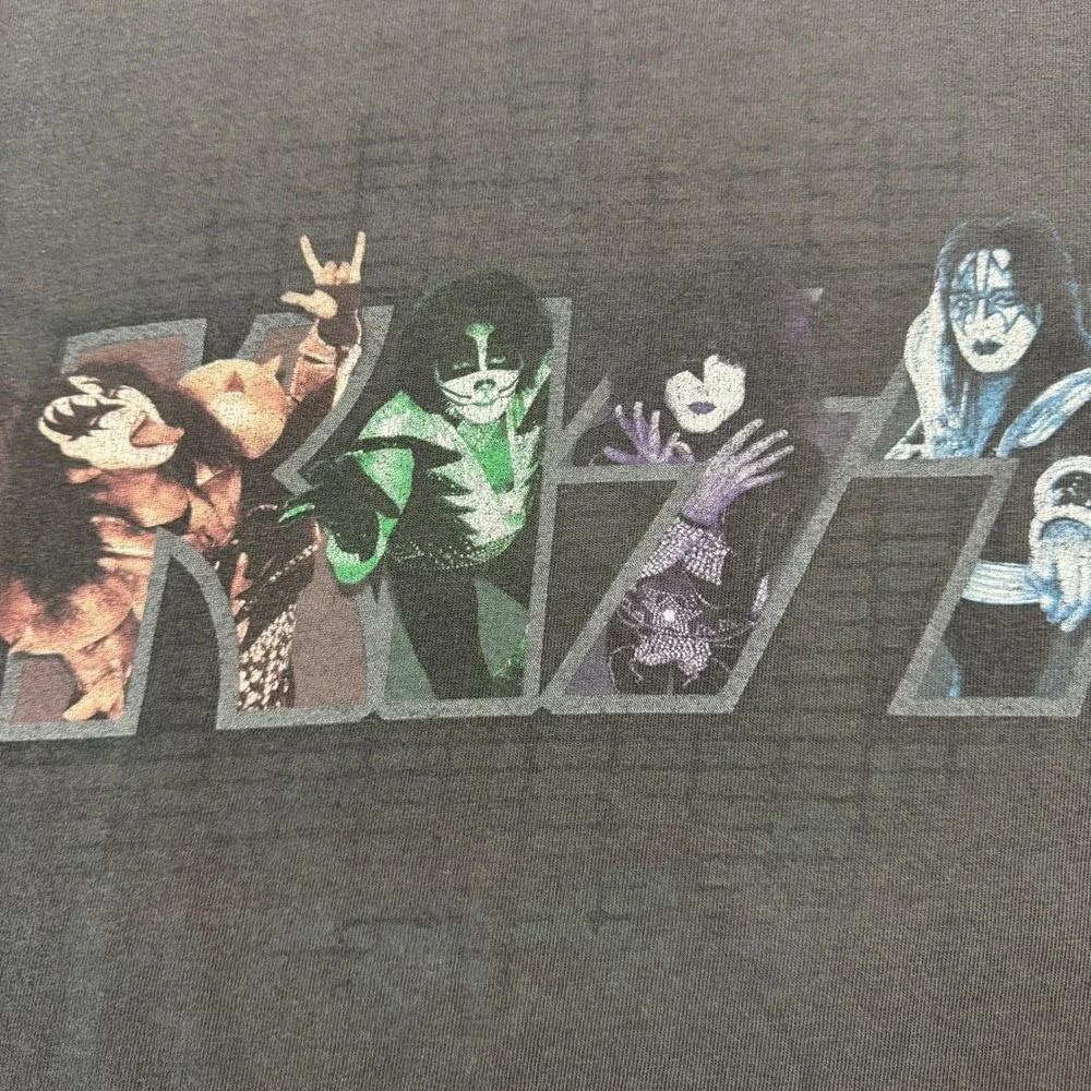 Vtg 2000 M&O Knits KISS Band Tee Mens Large Farewell Tour Graphic T-Shirt‎
